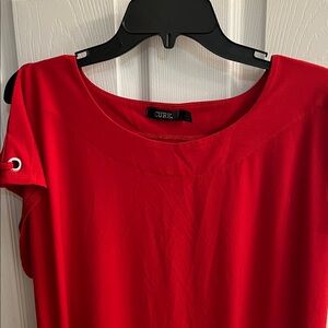 Cure Red Women's Blouse with Eyelet Detail